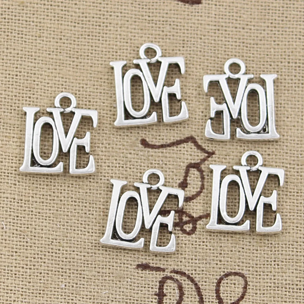 15pcs Charms Love 15x13mm Antique Making Pendant fit,Vintage Tibetan Bronze Silver color,DIY Handmade Jewelry