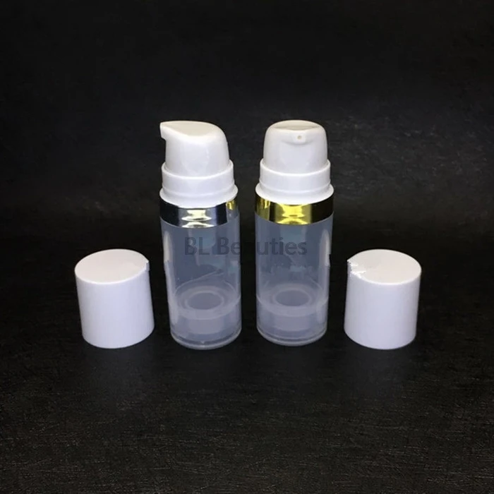 500pcs/lot 10ml Empty Airless Plastic Bottles Vacuum Pressure Emulsion Bottle With Lotion Pump On Travelling Cosmetic Packaging