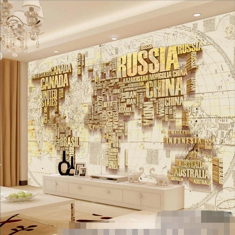 

Фотообои на заказ, ретро-карта мира, ТВ-фон, настенные фрески, papel de parede, обои для стен 3d