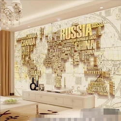 Custom Photo Wallpaper Mural Retro World Map TV Background Wall Murals papel de parede wallpaper for walls 3 d