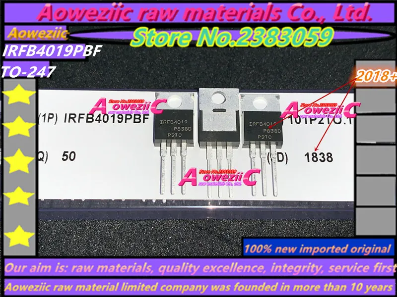 Aoweziic 2018 + 100% neue importiert original IRFB4019PBF IRFB4019 ZU-220 N Kanal MOS Bereich Wirkung 17A 150V