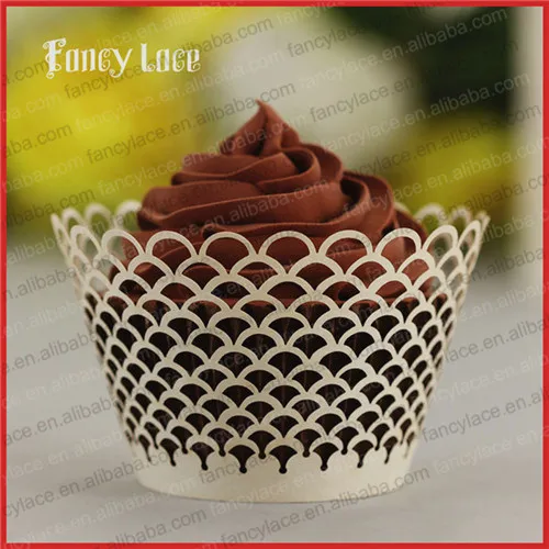 

60PCS Creative Cute Cake Decorations Cupcake Wrappers,Customized Laser Cut Wedding Party Favors Handmade Birthday Paper Crafts