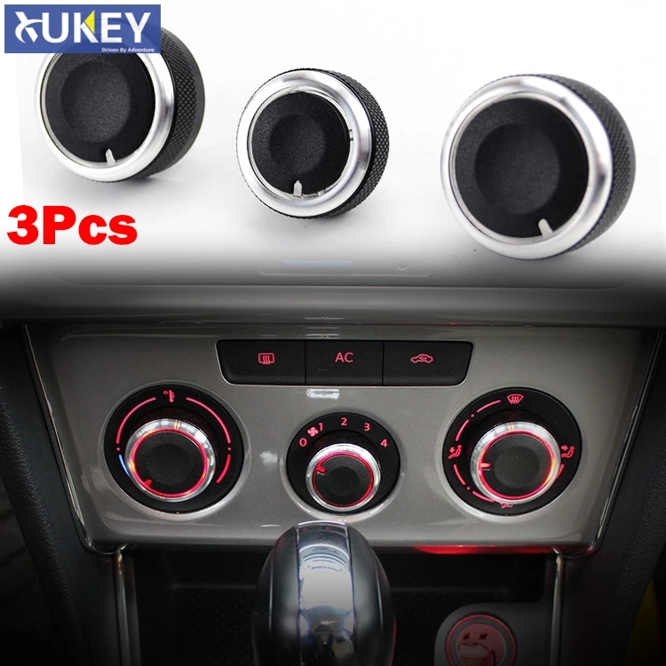 3pc For Vw Jetta Golf 5 Mk5 Tiguan Touran Passat B6 Eos Bora Switch Knobs Heater Buttons Dials Heat Climate Control A/C Cover