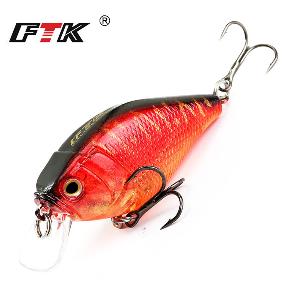 FTK 9g cebo de manivela Señuelos de pesca duros Crankbait Artificial 5cm Swimbait Minnow cebo de pesca aparejos Wobblers - imagen 2