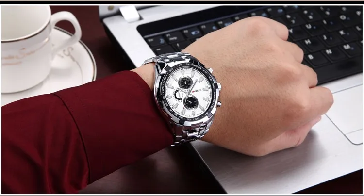 2022CURREN Top Marke Quarzuhr Männer Wasserdichte Sport Military Armbanduhr Männer Business Edelstahl Männliche Uhr Reloj Hombre – Detail 22