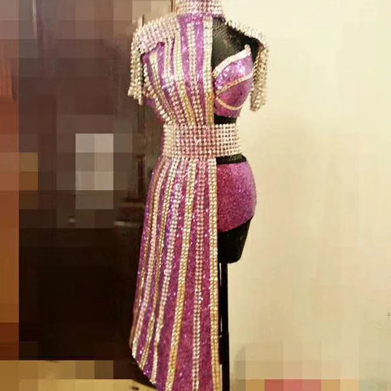 ปรับแต่งเซ็กซี่นักร้องดีเจเวทีเสื้อผ้าผู้หญิงคลับขั้วโลกเต้นรําเสื้อผ้าเอวสูงแจ๊สเครื่องแต่งกายคอสเพลย์ชุด DJ104