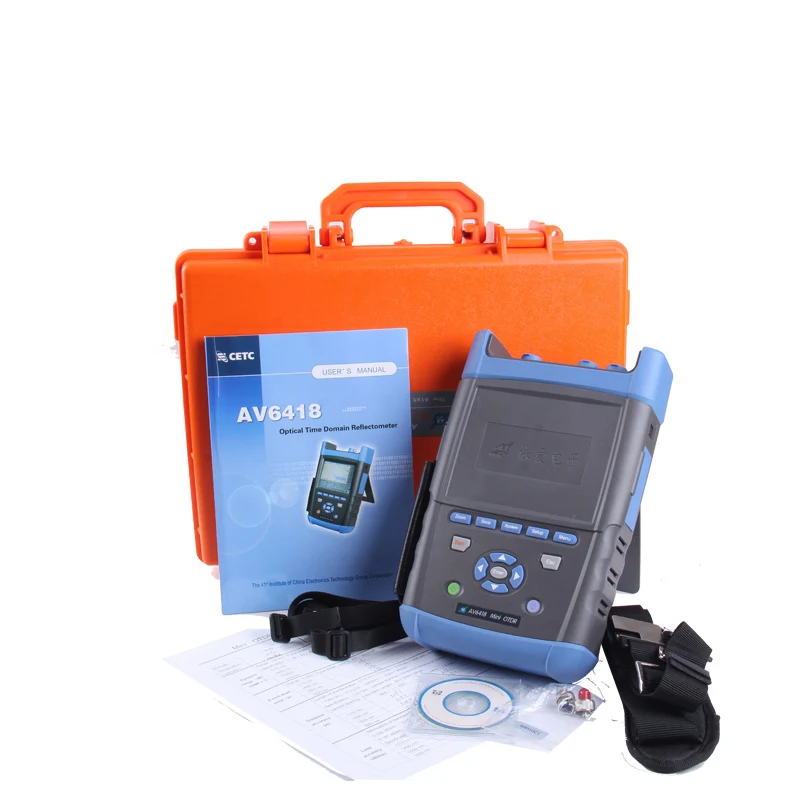 Handheld AV6418  OTDR Optical Time Domain Reflectometer FTTH   1310/1550nm, 42/40dB with VFL Fiber Optic OTDR