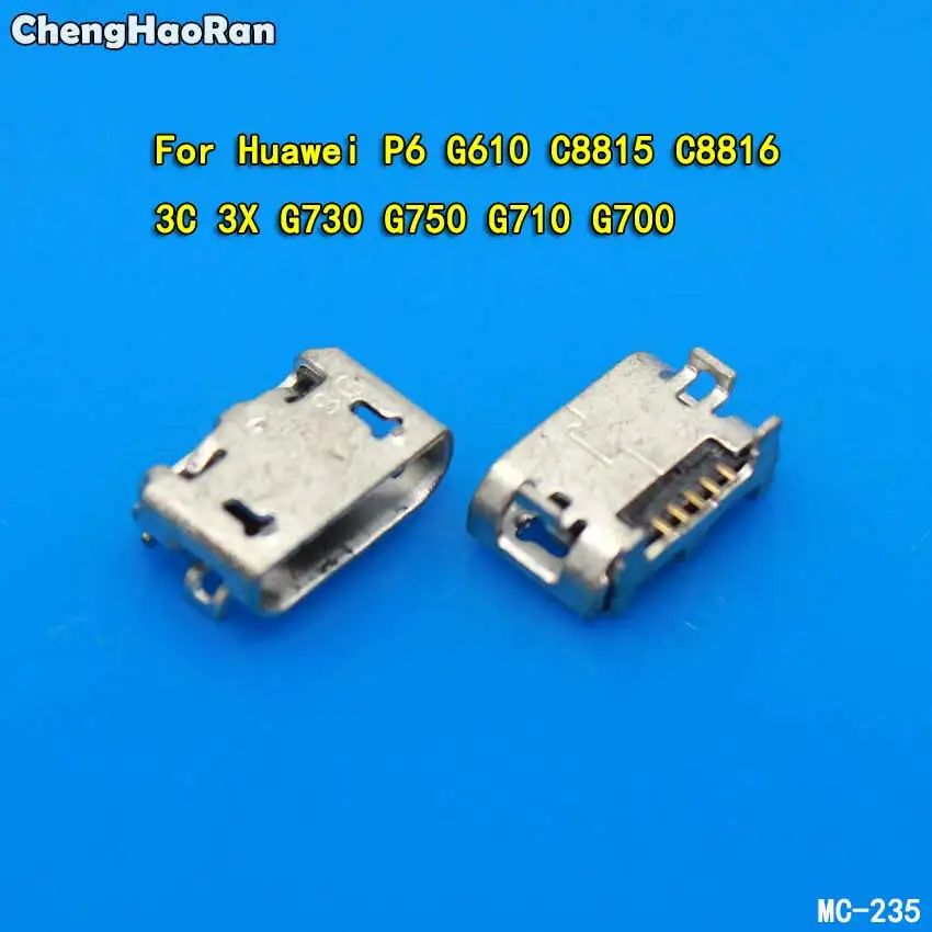 ChengHaoRan 10X Micro USB Jack Connector Socket For Huawei P6 G610 C8815 C8816 3C 3X G730 G750 G710 G700 USB Charging Dock Port