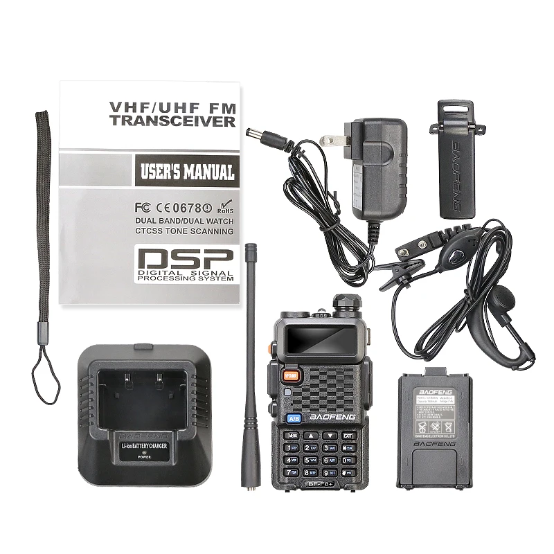 Freies Verschiffen Neue BAOFENG BF-F8 + Dual Band VHF/UHF 136-174MHz & 400-520MHz walkie Talkie Ham Radio Transceiver Klassische Schwarz