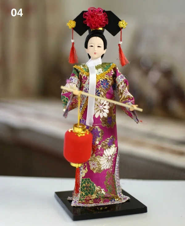 1 PC Chinese Qing Dynasty Princess Handicraft Silky Humanoid Doll Ornament Decoration