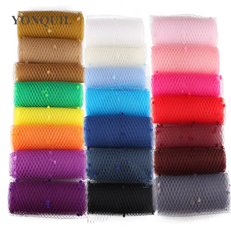 Multiple Color Mix Dot Birdcage Veil 25CM Width Millinery Veils DIY Hair Accessories Hat Bridal Wedding Netting Party Headwear