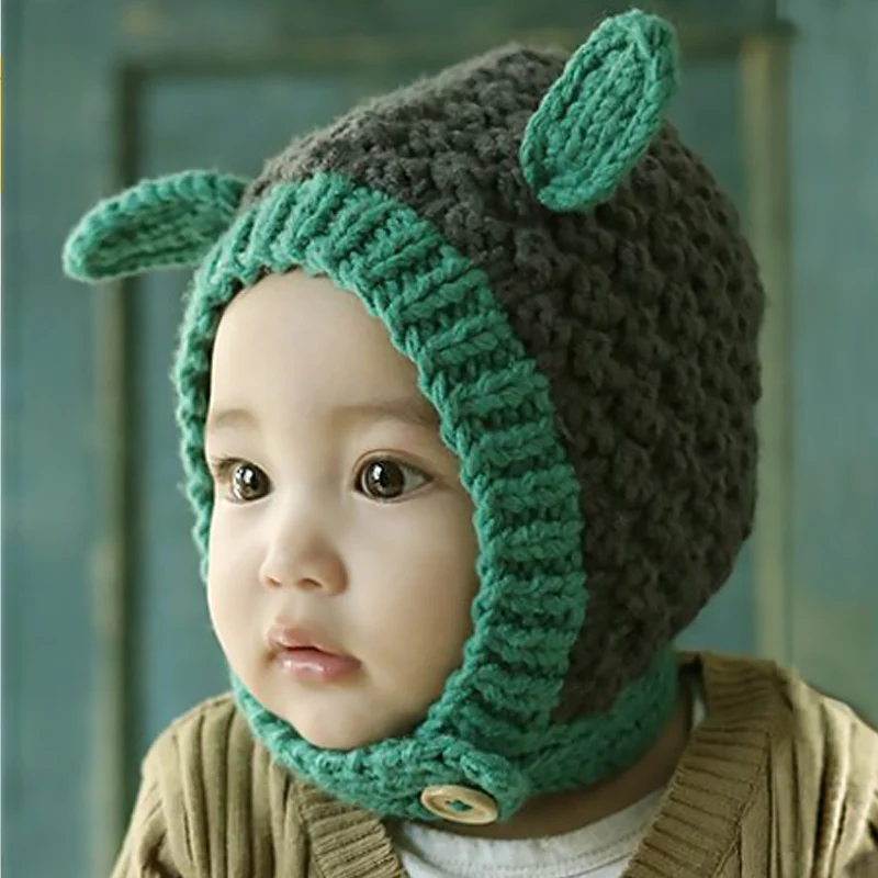 

Cute Ears Handmade Baby Costume Knitted Beanies Hat Hats Caps