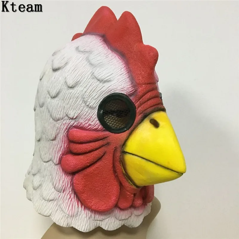 2018 Newest Animal Chicken Mask Head Full Face Mask Halloween Party Prop Carnival Rubber Chicken Head Mask Party Rooster Mask