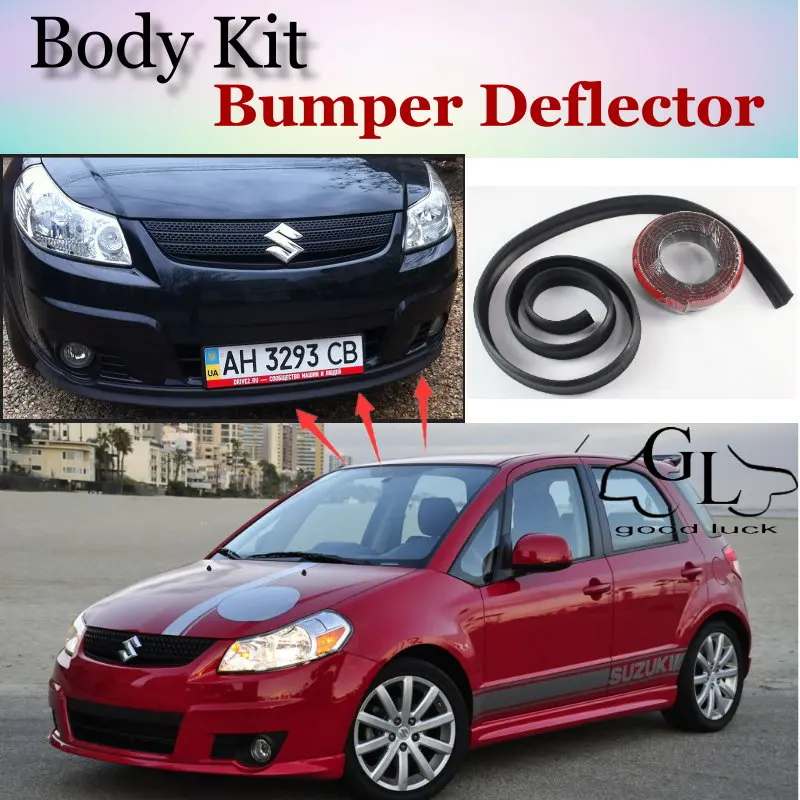Spojler zderzaka deflektor usta dla Suzuki SX4 SX-4 SX 4 Neo Baleno przedni Spoiler spódnica dla TopGear Tuning samochodu widok/Body Kit / Strip
