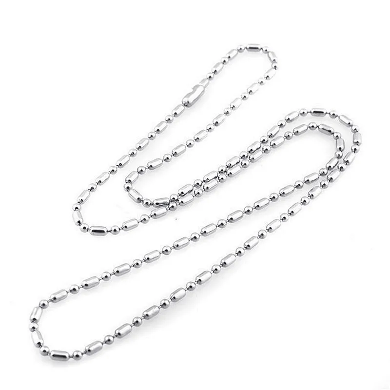 10pcs/lot Stainless Steel Bamboo Ball Beads Chain On The Neck For Men DIY Jewelry Making Accessories Necklace Dog Tag Chains