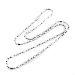 10pcs/lot Stainless Steel Bamboo Ball Beads Chain On The Neck For Men DIY Jewelry Making Accessories Necklace Dog Tag Chains