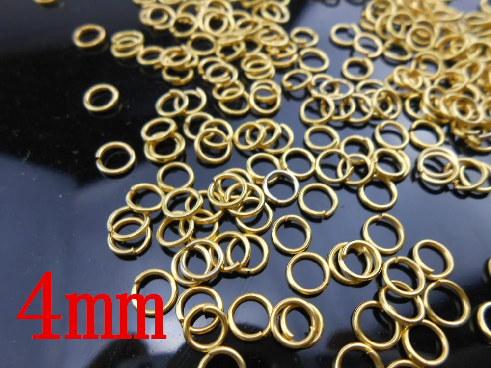 

Free shipping 4MM 2000pcs Gold plating Open Jump Ring Gold Components DIY Jewelry findings opening rings