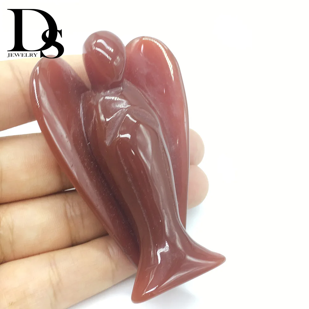 Natural Agate Angel Quartz Crystal Angel Reiki Healing Crystal Gemstone Lucky Engel Figurine For Home Desk Decoration Gift