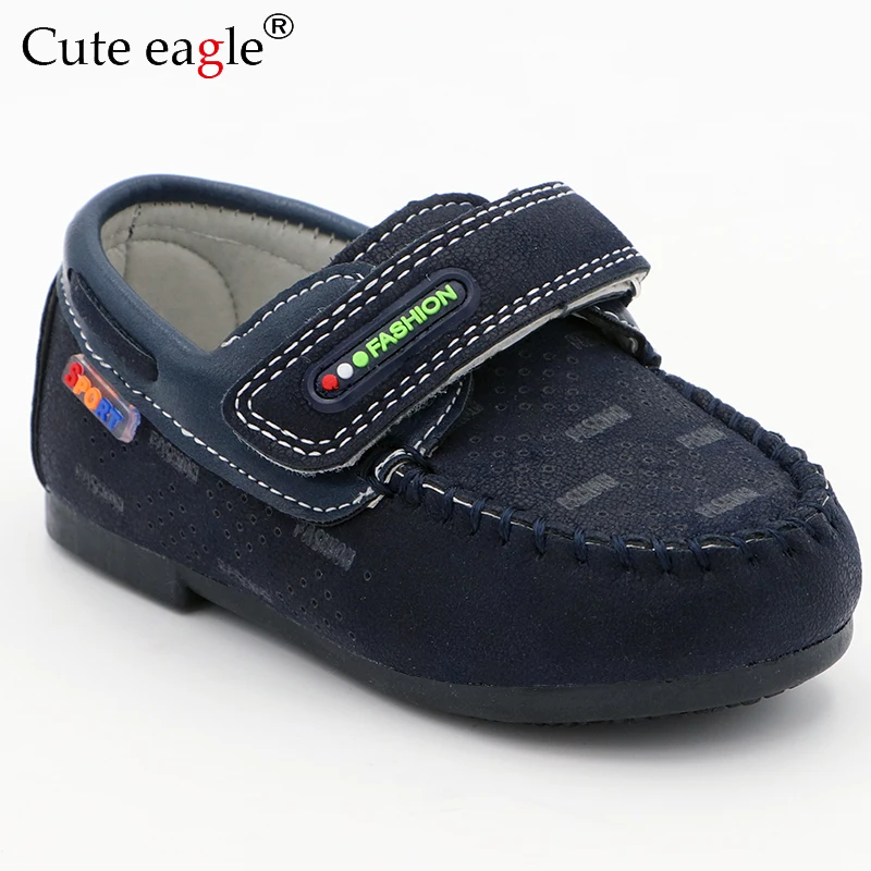 Cute eagle Boys Girls Shoes Slip-on Loafers  PU Leather Flats Soft Kids Baby First Walkers Mocassins Children Toddler Sneakers