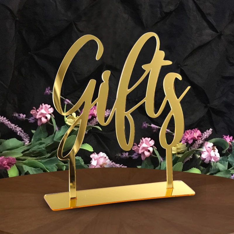 Cards and Gifts Guestbook Favors Sign Freestanding Calligraphy Personalized Wedding decoration Table Custom Acrylic Party Decor