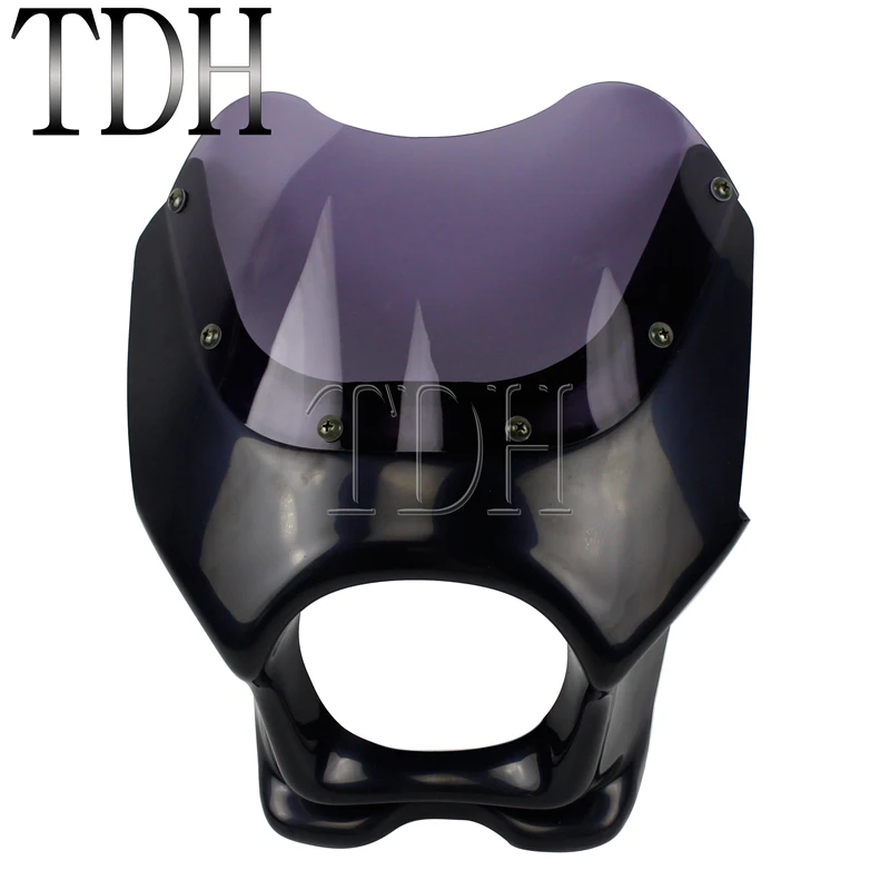 Black Motorcycle Front Light Headlight Fairing Cowl For Honda Kawasaki Suzuki Yamaha RZ50 YB-1 YD50 TZR50 TZM50 YB50 TW200 TW225