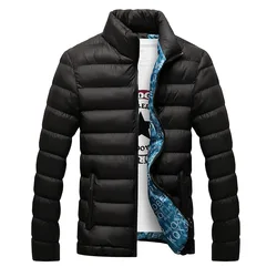 Chaqueta gruesa acolchada de algodón para hombre, Parka ajustada de manga larga, prendas de vestir exteriores acolchadas, abrigos cálidos, novedad de invierno, 2024