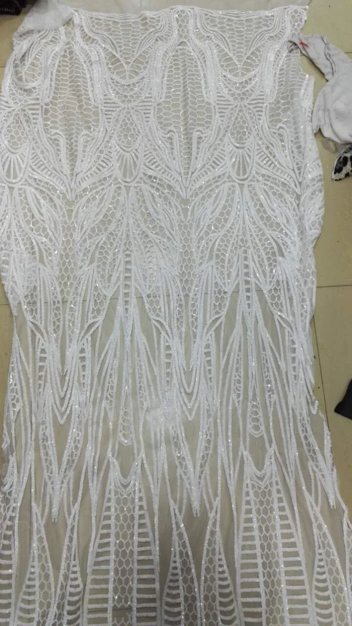 

S-101943 New Arrival nigerian lace fabrics Graceful African Net Lace High Quality French lace Fabric with Seqiun Embroidery