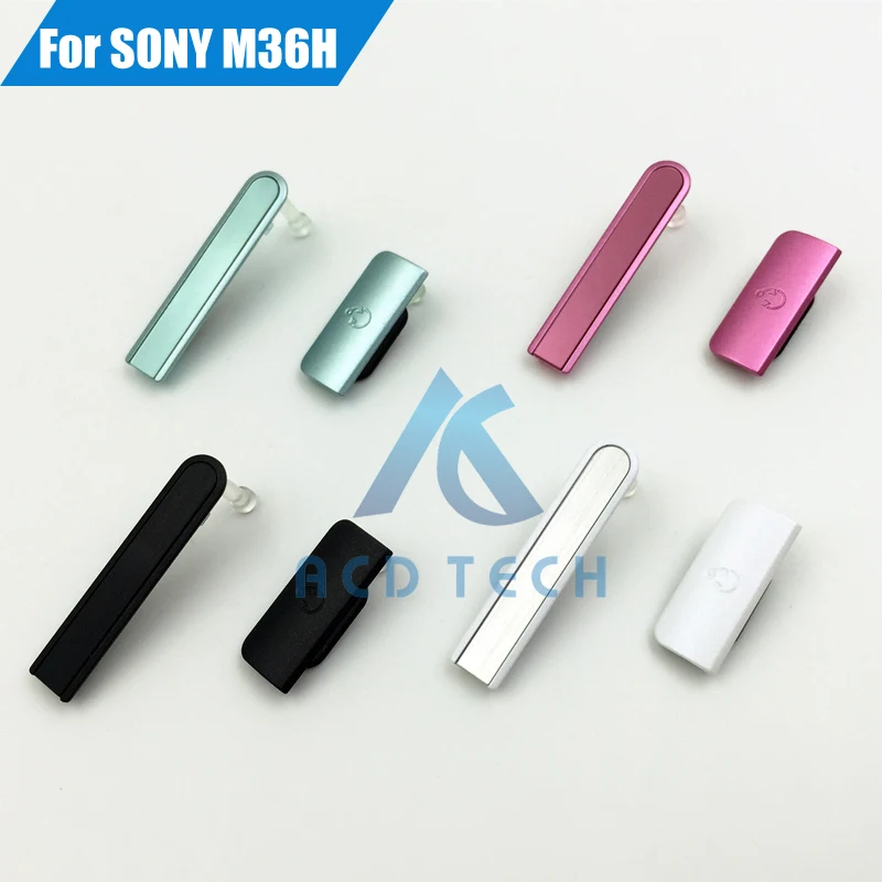 Aocarmo Micro SD Card Dust plug + Sim Card Slot Port Caps + Charging USB Cover dla Sony Xperia ZR M36h C5502