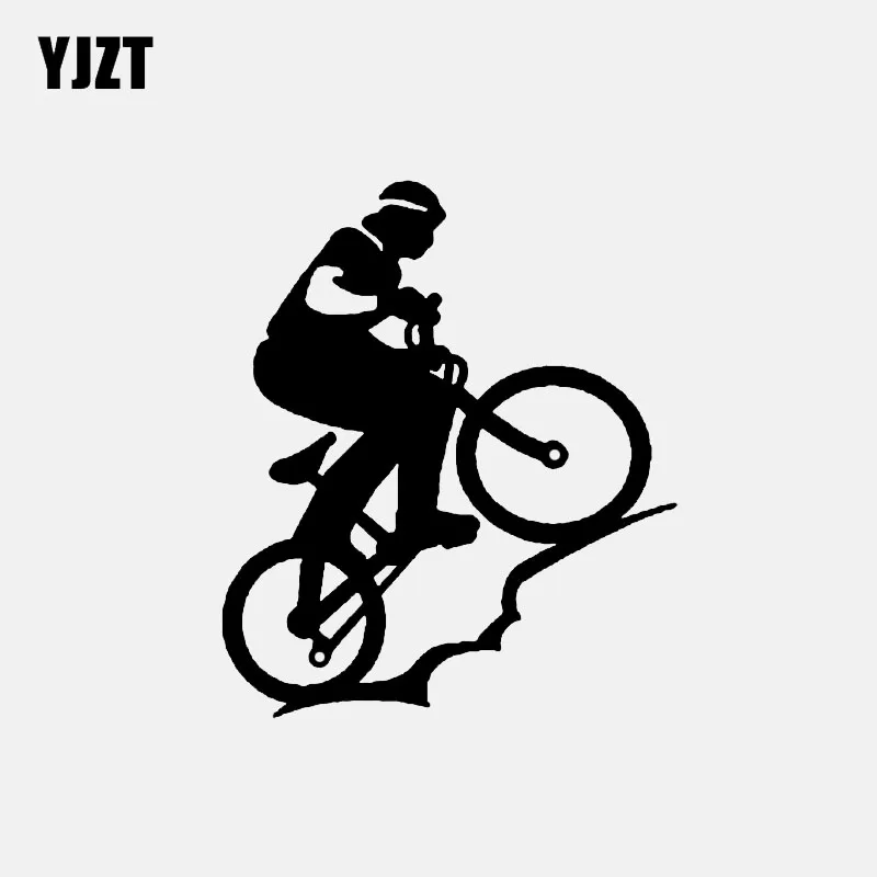 YJZT 11.3*13.4CM Trail Run Cyclist Decor Car Modelling Sticker Accessories Silhouette Vinyl C12-1574