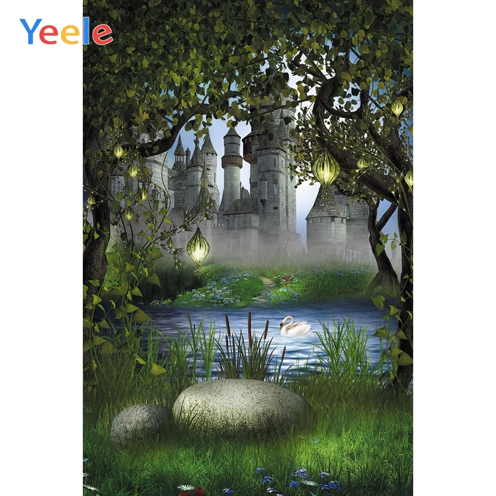 

Yeele Forest Castle Lake Stone Princess Dreamy Photography Backdrop Baby Birthday Party Photographic Background For Photo Studio