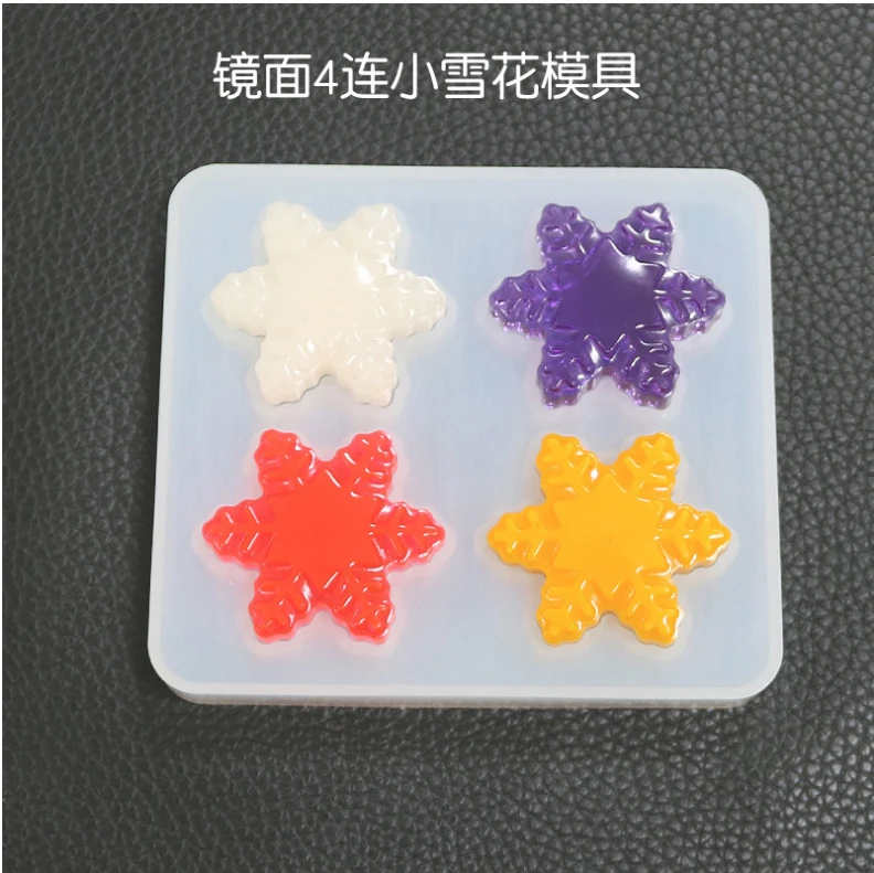 DIY crystal gel mold 4 with small snowflake mold mirror hand resin pendant gypsum aromatherapy silicone mold