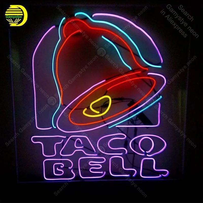 sinal de neon para taco bell sinal de luz de neon iluminado bar cerveja pub sinal com placa tubos de vidro artesanais sinais de neon preencher gas 01