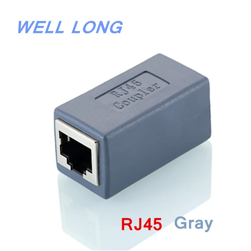 (2pcs/lot) Gray RJ45 Network cable extender,Network cable connector,Network double connector,Network pass-through connector.