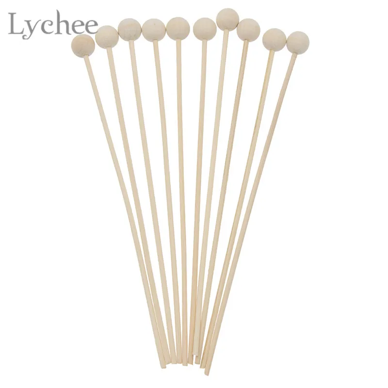 Lychee Life 10pcs Wood Ball For Fragrance Diffuser Aromatherapy Rattan Reed Sticks DIY Home Decoration