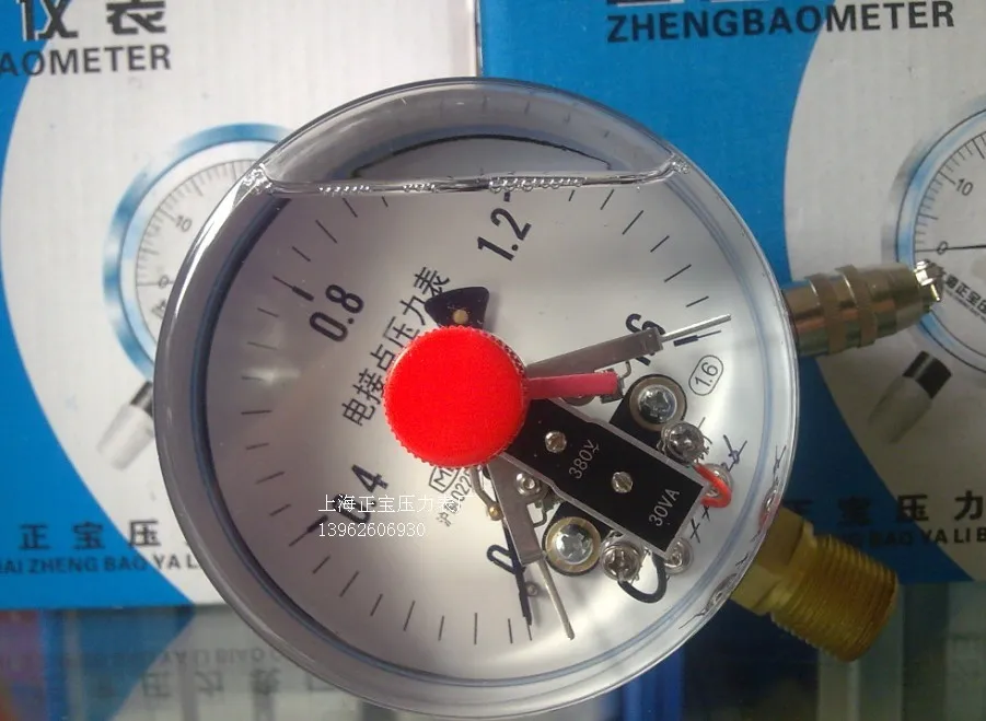 

YNXC100 4" shock-proof Magnetic help 100mm oil liquid filled electric contact pressure gauge manometer , brass bottom thread