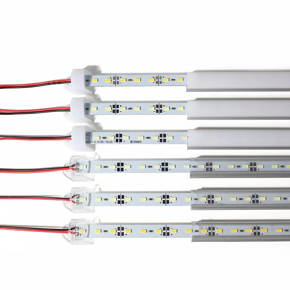 LED Bar światła DC12V 5630 5730 taśma LED biały zimny biały ciepły biały LED Tube z U Aluminium Shell + PC pokrywa 2 sztuk/partia