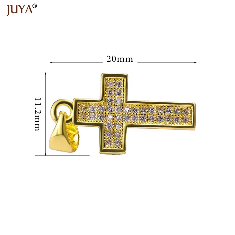 20mm*11mm Micro Pave CZ Rhinestone Crosses Charms For Jewelry Making Necklaces Accessories floating charms Jewellery