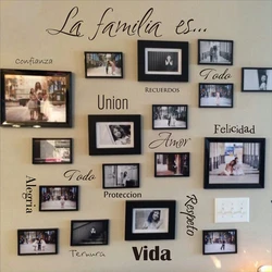 Spanish Wall Art Decals La Familia Es Vinyl Lettering Words Quote Sticker Mural For Photo Frame Decoration