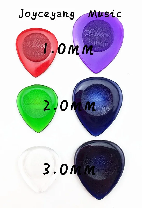 Lots of 500pcs Alice Water Drop Heavy Durable Clear Jazz Guitar Electric Guitar Bass Picks Plectrums With Original Box Wholesale