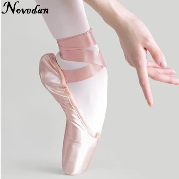 Kids Adult Pointe Shoes Ballet Dance Woman Ladies Professional Canvas Satin Ballet Pointe Shoes With Ribbons And Gel Toe pads