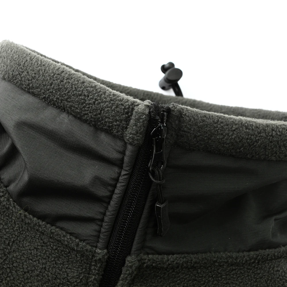 Mege casaco masculino de lã militar, jaqueta grossa com retalhos e bolsos polartec masculina