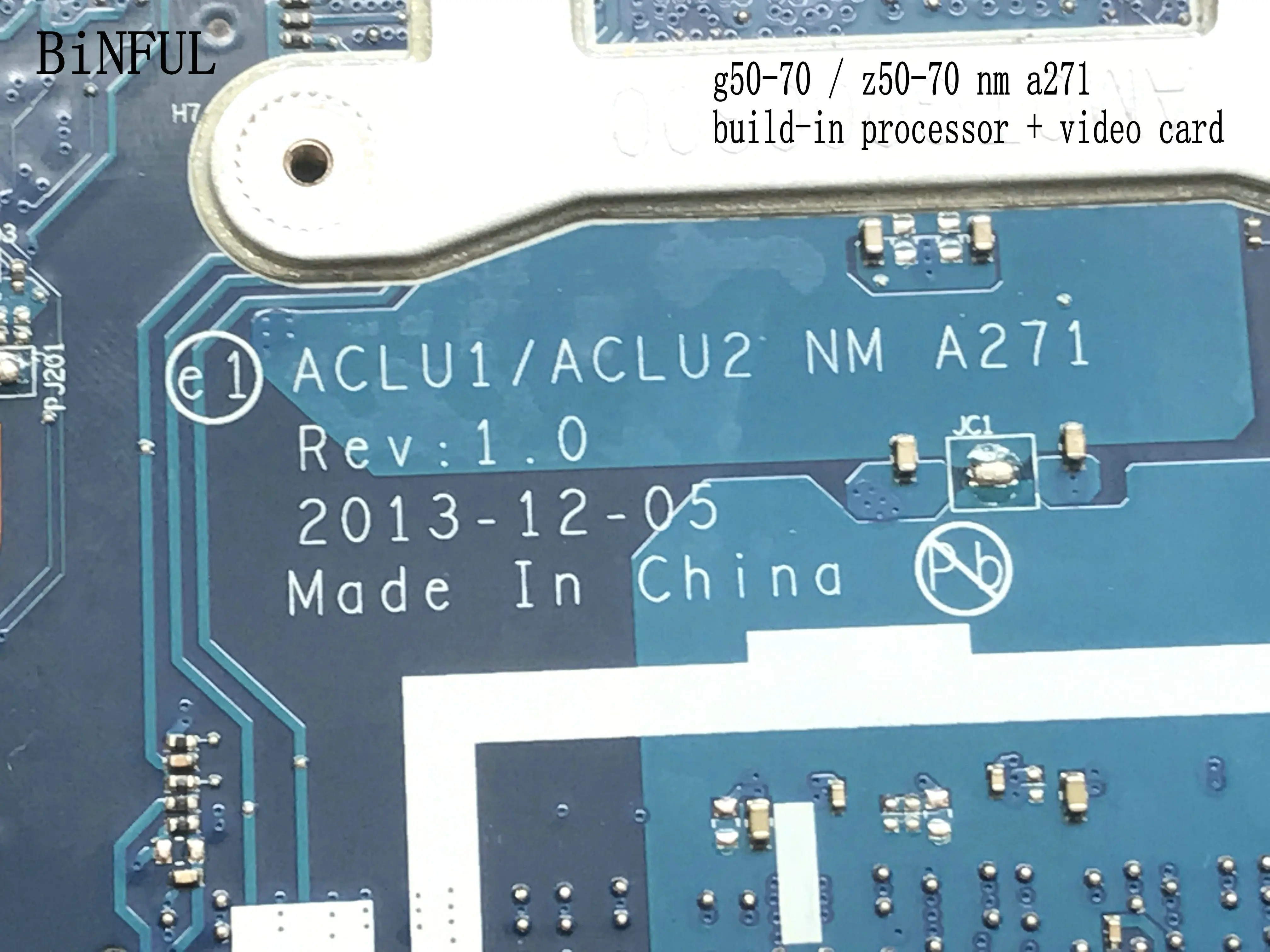 FAST SHIPPING ACLU1 / ACLU2 NM-A271 FOR LENOVO G50-70 LAPTOP MOTHERBOARD CPU 3558U / 2957U+GPU