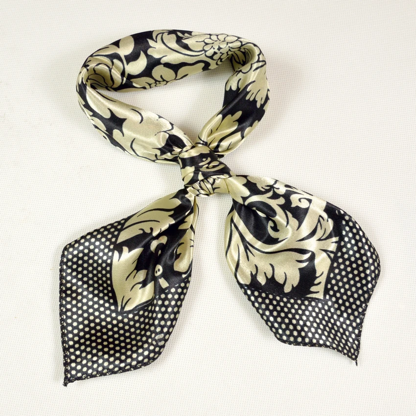 

Schals New Black White Small Square Scarf printed Hot Sale All-Match Satin Scarves For Women And Men 52*52cm Men Silk Scarf