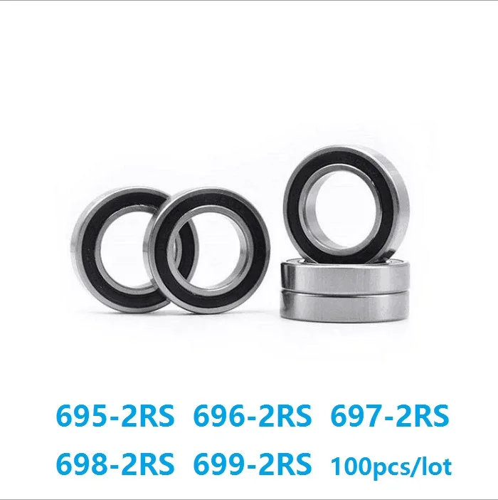 

100pcs/lot 695RS 696RS 697RS 698RS 699RS deep groove ball bearings Miniature 695-2RS 696-2RS 697-2RS 698-2RS 699-2RS