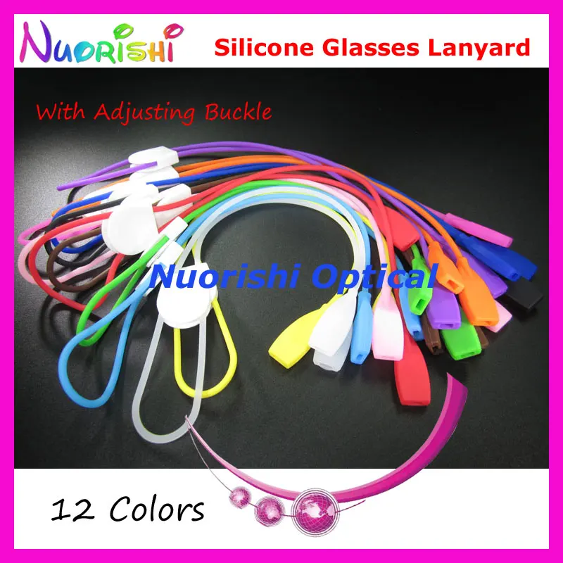 

5pcs L610B 12 Colors With Adjusting Buckle Rectangle Head Design Silicone Eyeglasses Sunglasses Long Cords Lanyard Free Shipping