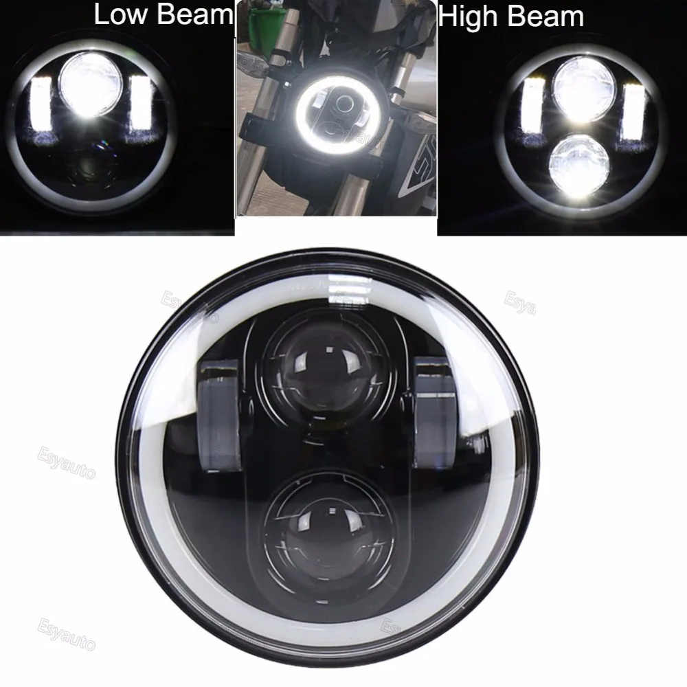 

for 5-3/4" Motorcycle Projector LED Lamp Angel eyes Headlight For Sportster, Iron883, Dyna, Street Bob FXDB