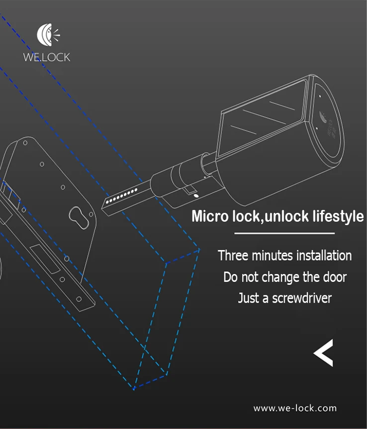 Promotion Free Shipping Remote APP control digital Fingerprint door Lock Cylinder Door Open L5SR-PLUS Fingerprint 20-120MM