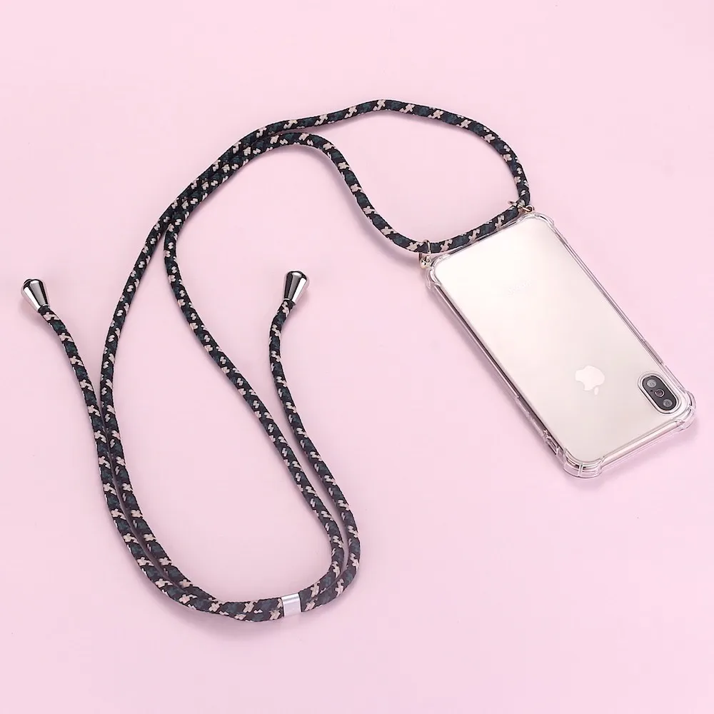 Girl Necklace Lanyard Strap Cord Chain Mobile Phone Case for Carry Cover to Hang For Samsung Galaxy S9 10 20 A70 71 51 S21 ULTRA