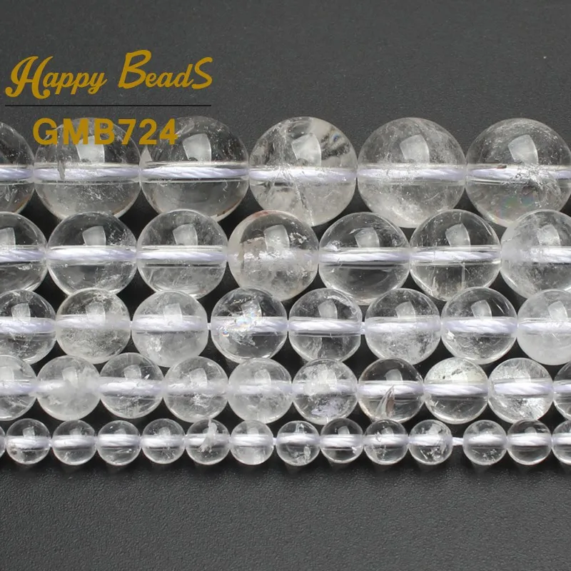 4/6/8/10/12mm Natural Clear Quartz Crystal Beads Round Loose Spacer Beads For Jewelry Bracelet Necklace Making DIY Accessory