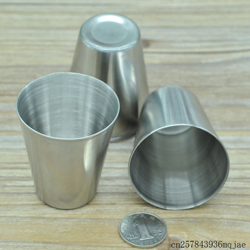 

100pcs 2oz Stainless Steel Cups Mini Glasses Shots for Whisky Wine Outdoor Practical Drinkware